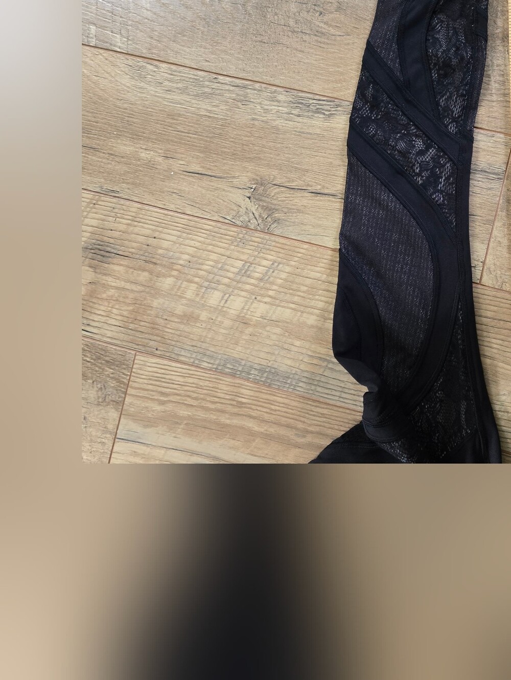 Lululemon Womens Black Wunder Under High Rise Tights / Leggings With Lace Size 6 - Picture 3 of 12
